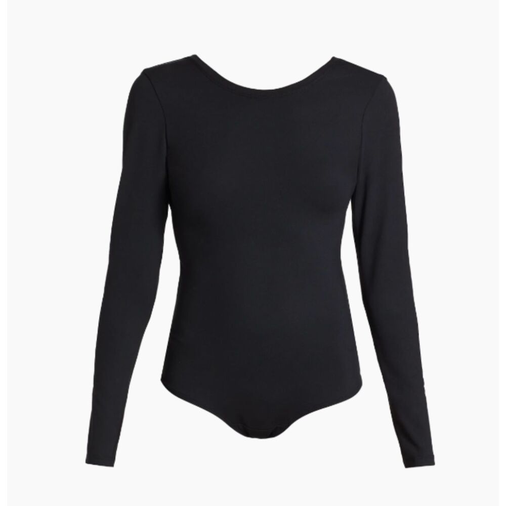 Spanx Long Sleeve Scoop Bodysuit Black Medium